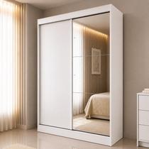 Guarda-Roupa Solteiro 2 Portas de Correr 1 Espelho 1 Gaveta 6 Prateleiras 1 Cabideiro Palhoça Branco Guarda-Roupa Solteiro 2 Portas de Correr 1 Espelho 1 Gaveta 6 Prateleiras 1 Cabideiro Palhoça Branco