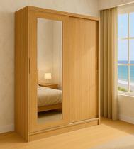 Guarda Roupa Solteiro 2 Portas de Correr 1 Espelho 1 Gaveta 6 Prateleiras 1 Cabideiro Palhoça