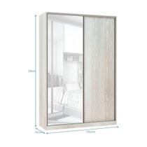 Guarda-roupa Solteiro 2 Portas De Correr 160 Cm Legno Crema Guarda-roupa Solteiro 2 Portas De Correr 160 Cm Legno Crema
