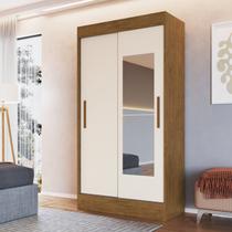 Guarda Roupa Solteiro 2 Portas de Correr 2 Gavetas 2 Espelhos 104x200cm Lyon