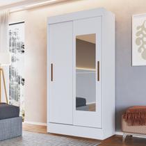 Guarda Roupa Solteiro 2 Portas de Correr 2 Gavetas 2 Espelhos 200x104cm Lyon