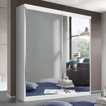 Guarda-roupa Solteiro 2 Portas de Correr 2 Gavetas e 6 Espelhos Nala Top