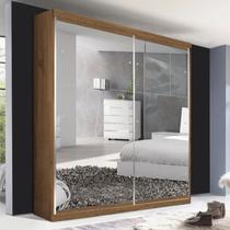 Guarda-roupa Solteiro 2 Portas de Correr 2 Gavetas e 6 Espelhos Nala Top