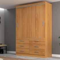 Guarda Roupa Solteiro 2 Portas de Correr 6 Gavetas Veneza Evidência