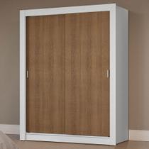 Guarda-Roupa Solteiro 2 Portas de Correr Branco/Rustic Milano Madesa Guarda-Roupa Solteiro 2 Portas de Correr Branco/Rustic Milano Madesa