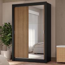 Guarda-Roupa Solteiro 2 Portas de Correr com Espelho 4 Gavetas Vivare Plus Madesa