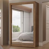 Guarda-Roupa Solteiro 2 Portas de Correr com Espelhos 2 Gavetas Rustic Vivare Madesa
