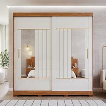 Guarda-Roupa Solteiro 2 Portas de Correr com Espelhos 231cm 100% MDF Ravenna Espresso Móveis