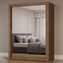Guarda-Roupa Solteiro 2 Portas de Correr com Espelhos Rustic Milano Madesa Guarda-Roupa Solteiro 2 Portas de Correr com Espelhos Rustic Milano Madesa