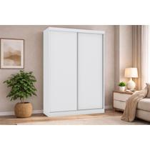Guarda Roupa Solteiro 2 Portas de Correr e 2 Gavetas N571 Branco - Kappesberg