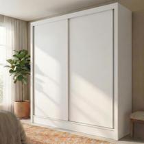 Guarda-Roupa Solteiro 2 Portas de Correr e 2 Gavetas Peônia Yescasa Branco