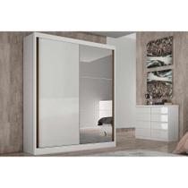 Guarda Roupa Solteiro 2 Portas de correr e 3 Gavetas c/Espelho Thor Plus Branco - Novo Horizonte Guarda Roupa Solteiro 2 Portas de correr e 3 Gavetas c/Espelho Thor Plus Branco - Novo Horizonte