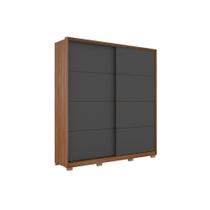 Guarda Roupa Solteiro 2 Portas de Correr e 3 Gavetas c/ Pés Belga Flex Amêndola/Amêndola ou Grafito - Demóbile