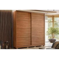 Guarda Roupa Solteiro 2 Portas de Correr e 3 Gavetas c/ Pés Belga Flex Nogueira/Nogueira ou Preto - Demóbile