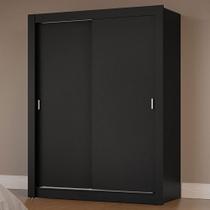 Guarda-Roupa Solteiro 2 Portas de Correr Preto Milano Madesa