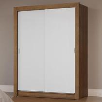 Guarda-Roupa Solteiro 2 Portas de Correr Rustic/Branco Milano Madesa Guarda-Roupa Solteiro 2 Portas de Correr Rustic/Branco Milano Madesa