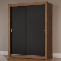 Guarda-Roupa Solteiro 2 Portas de Correr Rustic/Preto Milano Madesa Guarda-Roupa Solteiro 2 Portas de Correr Rustic/Preto Milano Madesa