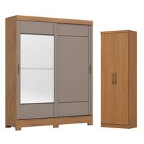 Guarda Roupa Solteiro 2 Portas Deslizantes 2 Gavetas Istambul B74 Nature Avelã com Armário Multiuso Margarida Cinamomo - Henn Briz Guarda Roupa Solteiro 2 Portas Deslizantes 2 Gavetas Istambul B74 Nature Avelã com Armário Multiuso Margarida Cinamomo - Henn Briz