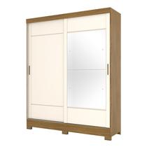 Guarda Roupa Solteiro 2 Portas Deslizantes 2 Gavetas Istambul B74 Nature Off White Briz Móveis