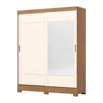 Guarda Roupa Solteiro 2 Portas Deslizantes Nature/Off White Guarda Roupa Solteiro 2 Portas Deslizantes Nature/Off White