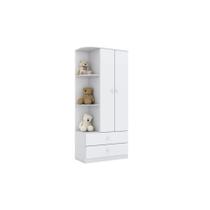 Guarda Roupa Solteiro 2 Portas e 2 Gavetas Labirinto Branco - Henn Guarda Roupa Solteiro 2 Portas e 2 Gavetas Labirinto Branco - Henn