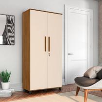 Guarda Roupa Solteiro 2 Portas Gold - Amêndoa/ Off White Guarda Roupa Solteiro 2 Portas Gold - Amêndoa/ Off White