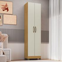 Guarda-Roupa Solteiro 2 Portas Ipê/Cristalo Basic