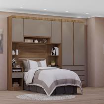 Guarda Roupa Solteiro 263cm com 5 Peças e 6 Gavetas Modulado