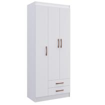 Guarda Roupa Solteiro 3 Portas 2 Gavetas 76cm Treviso Branco Doripel