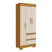 Guarda Roupa Solteiro 3 Portas 2 Gavetas Maya Acp Móveis Cinamomo/Off White