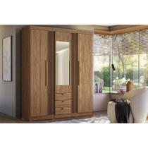Guarda Roupa Solteiro 3 Portas 3 Gavetas c/ Espelho e Pés 3.3 Aurora Jatoba - Santos Andirá Guarda Roupa Solteiro 3 Portas 3 Gavetas c/ Espelho e Pés 3.3 Aurora Jatoba - Santos Andirá