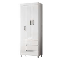 Guarda Roupa Solteiro 3 Portas com Pés Fit Branco Brilho - Santos Andirá