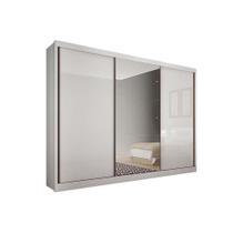 Guarda Roupa Solteiro 3 Portas e 4 Gavetas c/ Espelho Natus/Duna Branco - Novo Horizonte Guarda Roupa Solteiro 3 Portas e 4 Gavetas c/ Espelho Natus/Duna Branco - Novo Horizonte