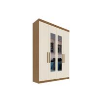 Guarda Roupa Solteiro 4 Portas (2 c/ Espelho) e 2 Gavetas PH 1714 Carvalho Vermontt/Off White - Herval