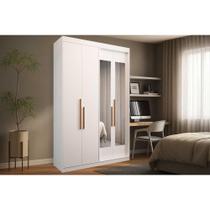 Guarda Roupa Solteiro 4 Portas (2 c/ Espelho) e 2 Gavetas PH 1805 Branco - Herval Guarda Roupa Solteiro 4 Portas (2 c/ Espelho) e 2 Gavetas PH 1805 Branco - Herval