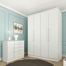 Guarda Roupa Solteiro 4 Portas 2 Gavetas 133cm Amsterdam