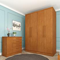 Guarda Roupa Solteiro 4 Portas 2 Gavetas 133cm Amsterdam
