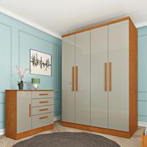 Guarda Roupa Solteiro 4 Portas 2 Gavetas 133cm Amsterdam