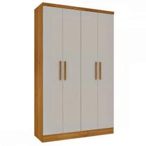 Guarda Roupa Solteiro 4 Portas 2 Gavetas Amsterdam Tcil Cinamomo/Off