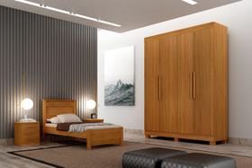 Guarda Roupa Solteiro 4 Portas 2 Gavetas - Canadá-Cinamomo - Leifer Móveis