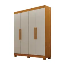 Guarda Roupa Solteiro 4 Portas 2 Gavetas Canadá s/ Espelho com pés - Leifer