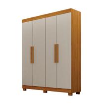 Guarda Roupa Solteiro 4 Portas 2 Gavetas Canadá s/ Espelho com pés - Leifer
