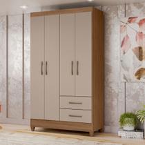Guarda Roupa Solteiro 4 Portas 2 Gavetas Chile Moval
