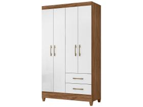 Guarda Roupa Solteiro 4 portas 2 gavetas Chile - Naturale / Branco Guarda Roupa Solteiro 4 portas 2 gavetas Chile - Naturale / Branco