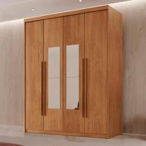 Guarda Roupa Solteiro 4 Portas 2 Gavetas com Espelho MDF Veracruz Marrom/Marromle Guarda Roupa Solteiro 4 Portas 2 Gavetas com Espelho MDF Veracruz Marrom/Marromle