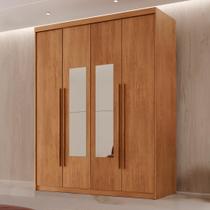 Guarda Roupa Solteiro 4 Portas 2 Gavetas com Espelho MDF Veracruz