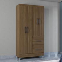 Guarda Roupa Solteiro 4 Portas 2 Gavetas com Pés Capri Poquema