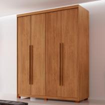 Guarda Roupa Solteiro 4 Portas 2 Gavetas com Pés MDF Veracruz Marrom/Marromle