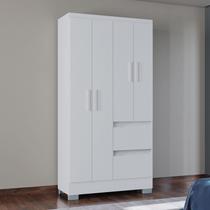 Guarda Roupa Solteiro 4 Portas 2 Gavetas com Pés Nápoles