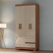 Guarda Roupa Solteiro 4 Portas 2 Gavetas com Pés São Luis New Atualle Guarda Roupa Solteiro 4 Portas 2 Gavetas com Pés São Luis New Atualle